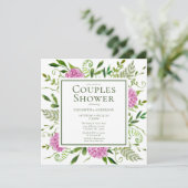 Roze Hydrangea Koppels Bruiloftfeest Kaart (Staand voorkant)