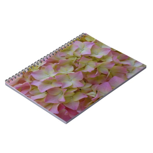 Roze hydrangea-laptop notitieboek (Linkerzijde)