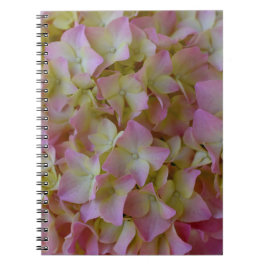 Roze hydrangea-laptop notitieboek
