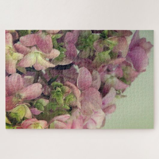 Roze hydrangea legpuzzel (Horizontaal)