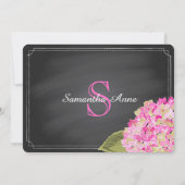 Roze Hydrangea Mason Jar Chalkboard Vrijgezellenfe Kaart (Achterkant)