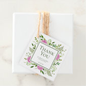 Roze Hydrangea Meisje Baby Shower Bedankt Bedankjes Labels (In situ)