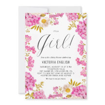 Roze Hydrangea Meisje Baby Shower