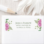 Roze Hydrangea Meisje Baby shower Retouradres Etiket (Insitu)