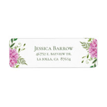 Roze Hydrangea Meisje Baby shower Retouradres