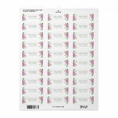 Roze Hydrangea Meisje Baby shower Retouradres Etiket (Full Sheet)