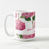 Roze Hydrangea met eigen naam Koffiemok (Links)