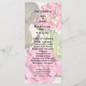 Roze hydrangea met lederweddenschap programmakaart (Voorkant)