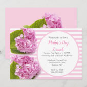 Roze Hydrangea Moederdag Brunch Uitnodiging (Voorkant / Achterkant)