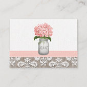 Roze hydrangea Monogram Mason Jar Recipe Request Visitekaartje (Achterkant)