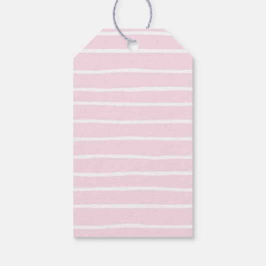Roze Hydrangea Monogram Wapenschild Aangepaste Tro Cadeaulabel (Achterkant)