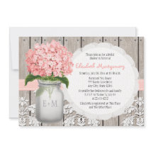 Roze Hydrangea Monogrammed Mason Jar Vrijgezellenf