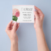 Roze Hydrangea Nieuwe Home Aankondiging Flyer (Hand)