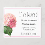 Roze Hydrangea Nieuwe Home Aankondiging Flyer (Voorkant)