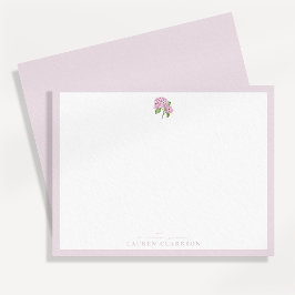 Roze Hydrangea Notitiekaart Notitiekaartje