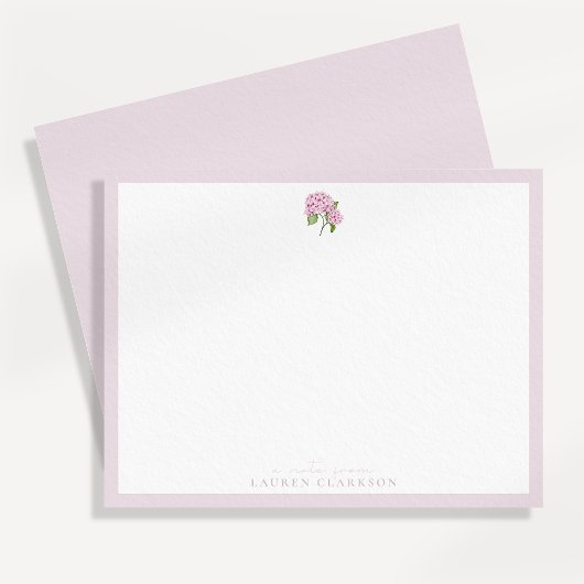 Roze Hydrangea Notitiekaart Notitiekaartje