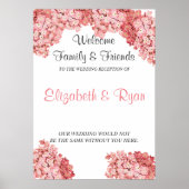 Roze Hydrangea, op maat gemaakte huwelijks-welkoms Poster (Voorkant)