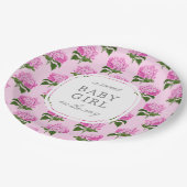Roze Hydrangea Patroon Sweet Baby Meisje Papieren Bordje (Gekanteld)
