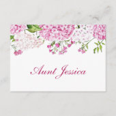 Roze Hydrangea Plat Plaatskort (Voorkant)