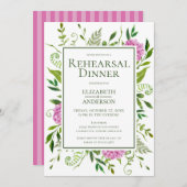 Roze Hydrangea repetitie diner Kaart (Voorkant / Achterkant)