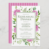 Roze Hydrangea repetitie diner Kaart (Voorkant / Achterkant)