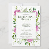 Roze Hydrangea repetitie diner Kaart (Voorkant)