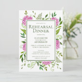 Roze Hydrangea repetitie diner Kaart (Staand voorkant)