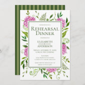 Roze Hydrangea repetitie diner Kaart (Voorkant / Achterkant)