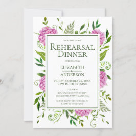 Roze Hydrangea repetitie diner Kaart