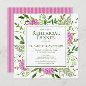 Roze Hydrangea repetitie diner Kaart (Voorkant / Achterkant)