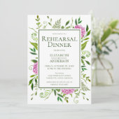 Roze Hydrangea repetitie diner Kaart (Staand voorkant)