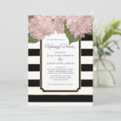 Roze hydrangea-repetitie: droog wasgoed kaart (Staand voorkant)