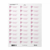 Roze hydrangea retouradreslabel etiket (Full Sheet)