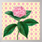 Roze Hydrangea  Retro Art Flower Poster (Voorkant)