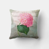 Roze Hydrangea Romantische Franse Accent Kussen (Achterkant)