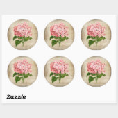 Roze Hydrangea Ronde Sticker (Vel)