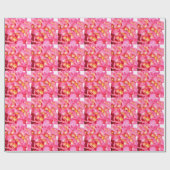 Roze hydrangea roze bloem roze florale bloem cadeaupapier (Vlak)
