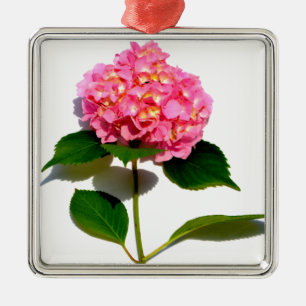 Roze hydrangea roze bloem roze florale bloem metalen ornament