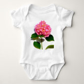 Roze hydrangea roze bloem roze florale bloem romper (Voorkant)