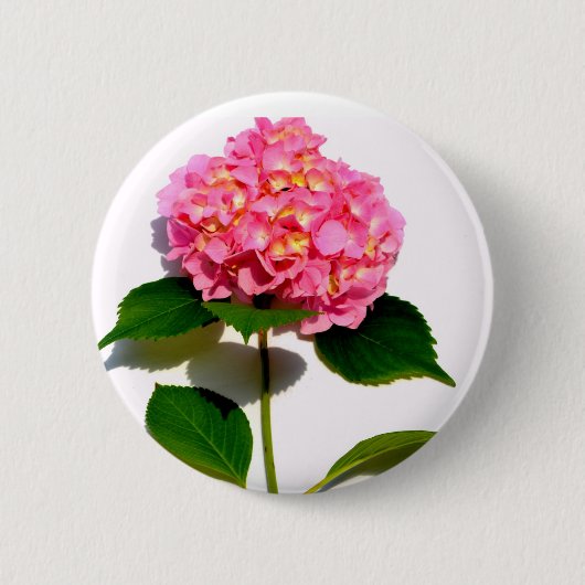 Roze hydrangea roze bloem roze florale bloem ronde button 5,7 cm (Voorkant)