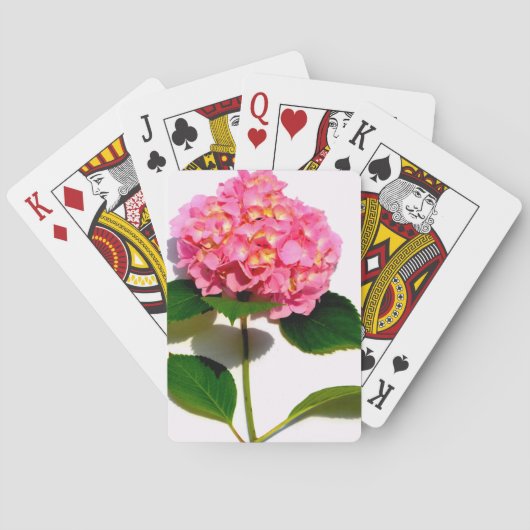 Roze hydrangea roze bloem roze florale bloem speelkaarten (Achterkant)