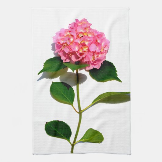 Roze hydrangea roze bloem roze florale bloem theedoek (Verticaal)