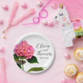 Roze Hydrangea roze bloemen roze rozen Papieren Bordje (Feest)