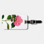 Roze hydrangea roze florroze bloem bagagelabel (Voorkant horizontaal)