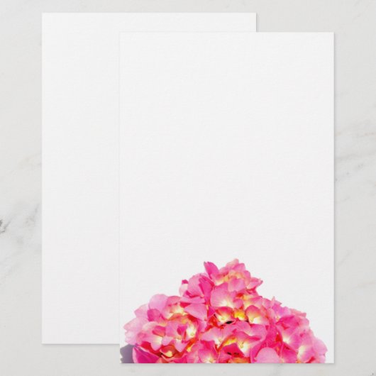 Roze hydrangea roze florroze bloem briefpapier (Voorkant / Achterkant)