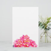 Roze hydrangea roze florroze bloem briefpapier (Staand voorkant)