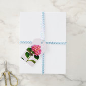 Roze hydrangea roze florroze bloem cadeaulabel (Met Touw)