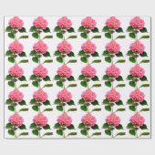 Roze hydrangea roze florroze bloem cadeaupapier (Vlak)