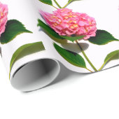 Roze hydrangea roze florroze bloem cadeaupapier (Rol Hoek)