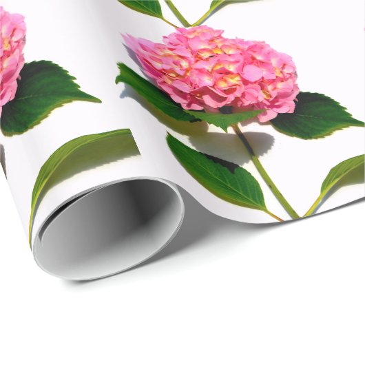 Roze hydrangea roze florroze bloem cadeaupapier (Rol Hoek)